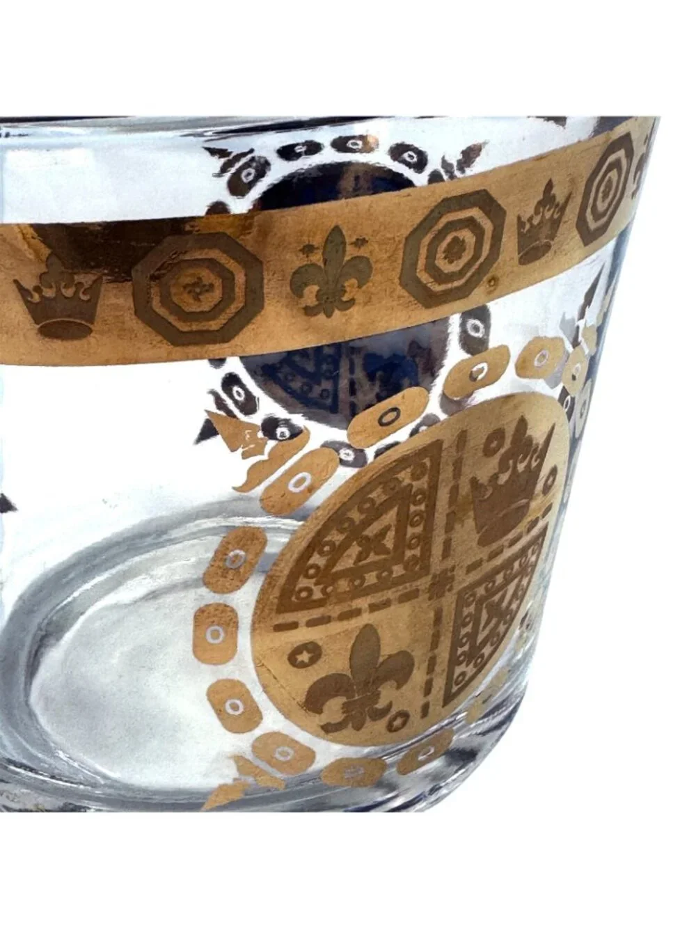 Vito Bari Glass Ice Bucket 22K Gold Mid Century Modern MCM Vintage 1950s